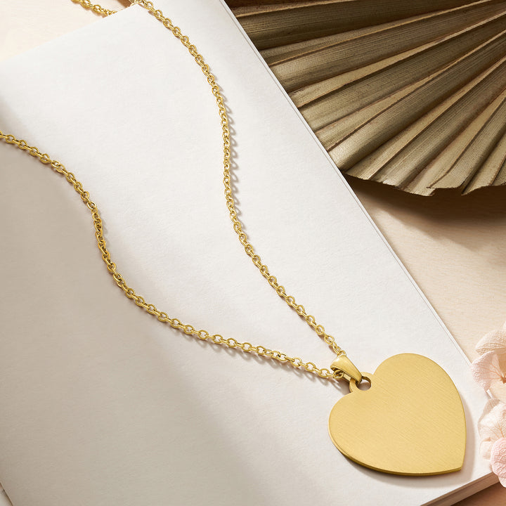 Minimal Gold Women's Heart Mantra Necklace