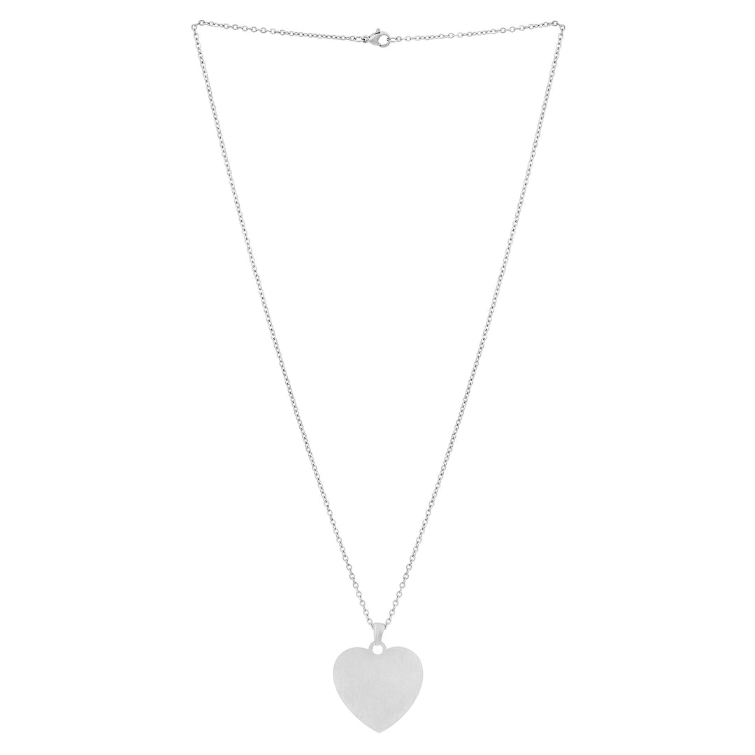 Minimal Silver Women's Heart Mantra Necklace