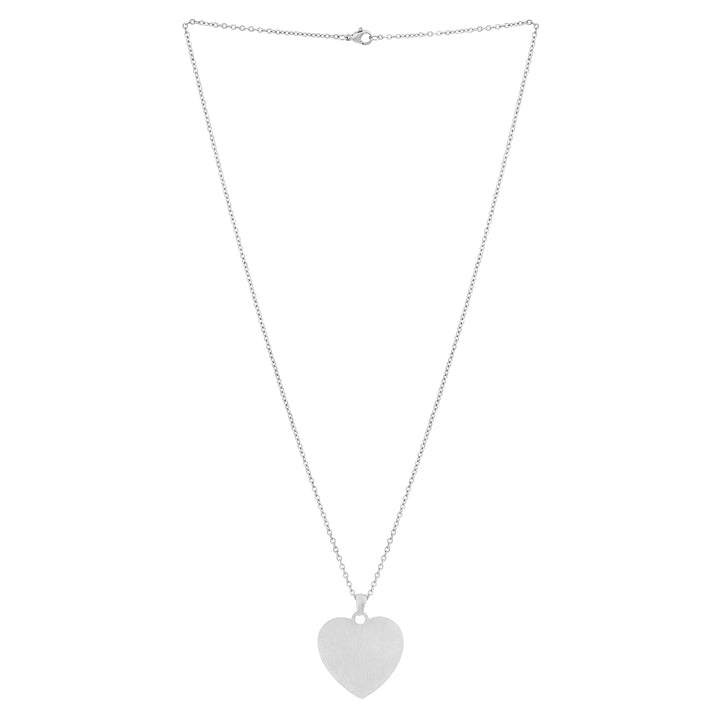 Minimal Silver Women's Heart Mantra Necklace