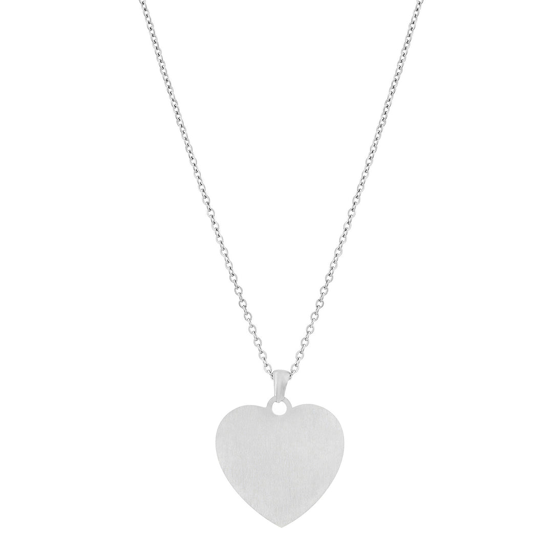Minimal Silver Women's Heart Mantra Necklace