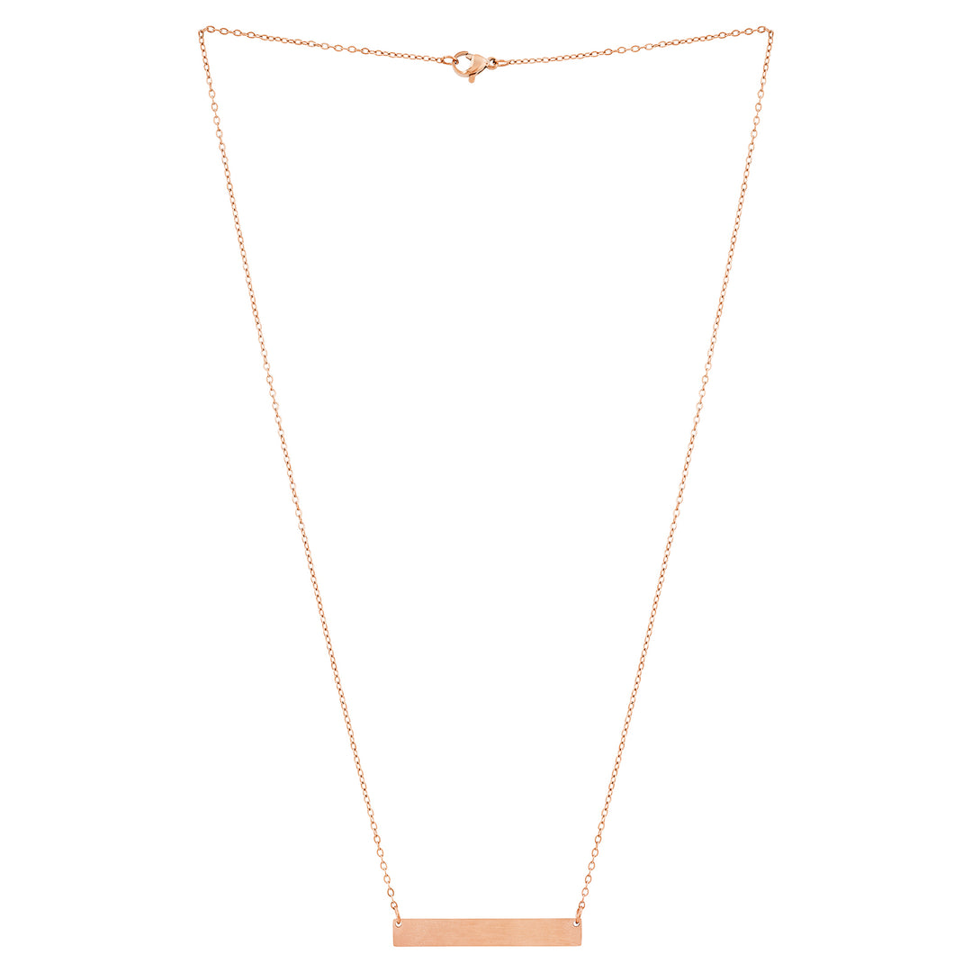 Minimal Rose Gold Women's Bar Mantra Necklace
