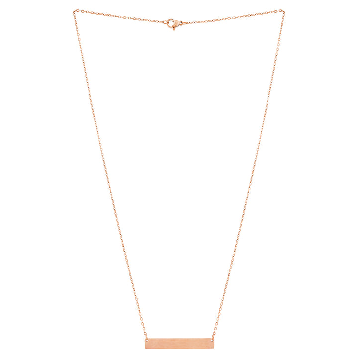 Minimal Rose Gold Women's Bar Mantra Necklace
