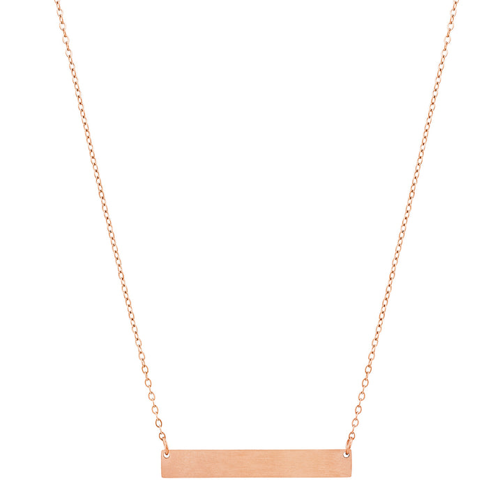 Minimal Rose Gold Women's Bar Mantra Necklace