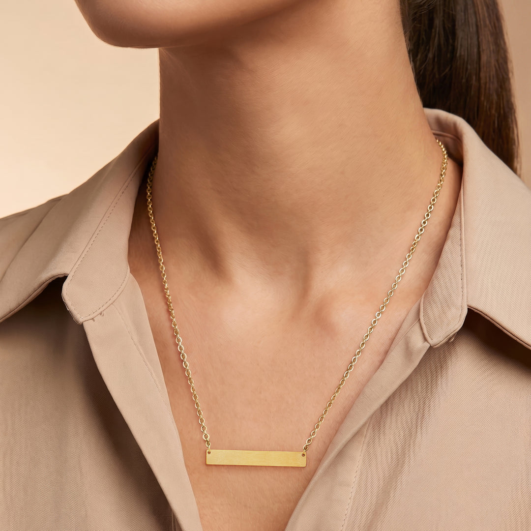 Minimal Gold Women's Bar Mantra Necklace