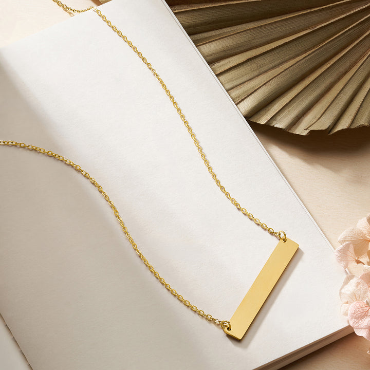 Minimal Gold Women's Bar Mantra Necklace