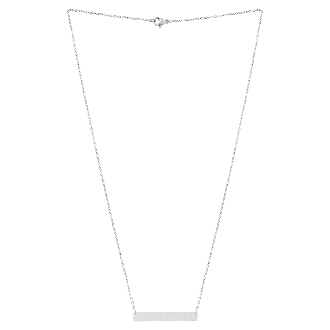 Minimal Silver Women's Bar Mantra Necklace