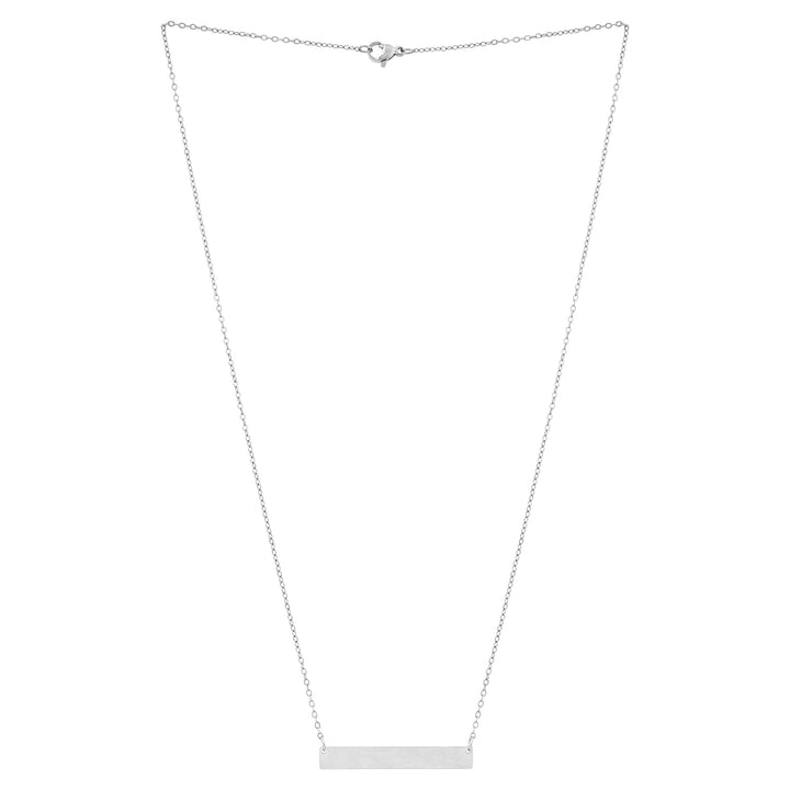 Minimal Silver Women's Bar Mantra Necklace