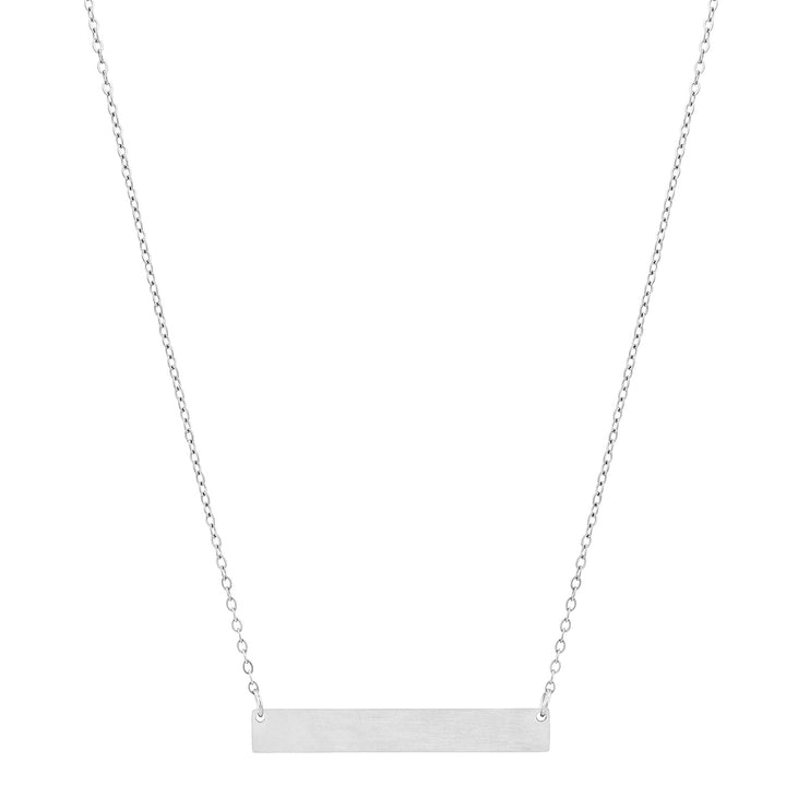 Minimal Silver Women's Bar Mantra Necklace