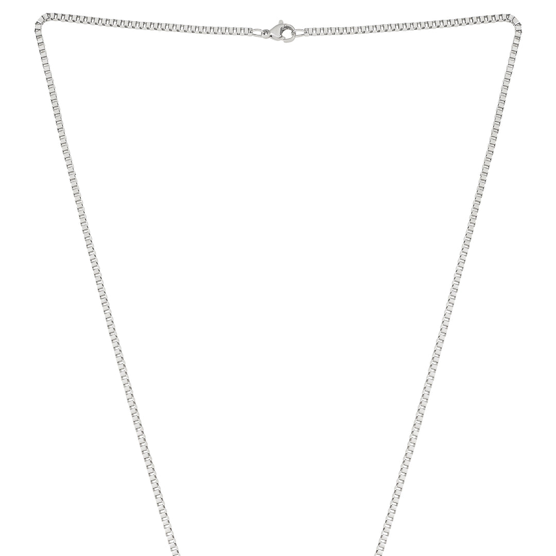 Trident Silver Men's Curve Tag Mantra Necklace