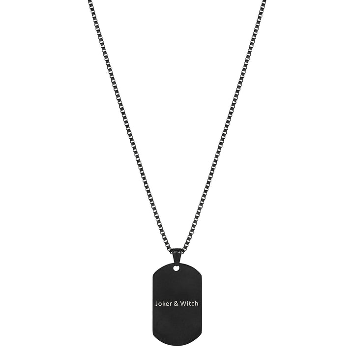 Joker & Witch Black Men's Curve Tag Mantra Necklace