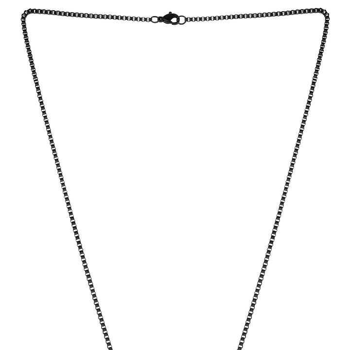 Minimal Black Men's Curve Tag Mantra Necklace