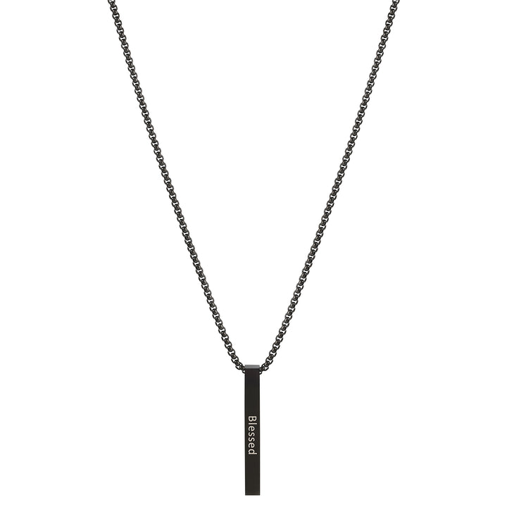 Blessed Black Men's Bar Mantra Necklace