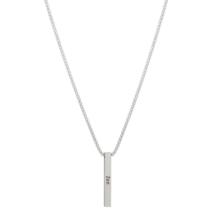 Zen Silver Men's Bar Mantra Necklace