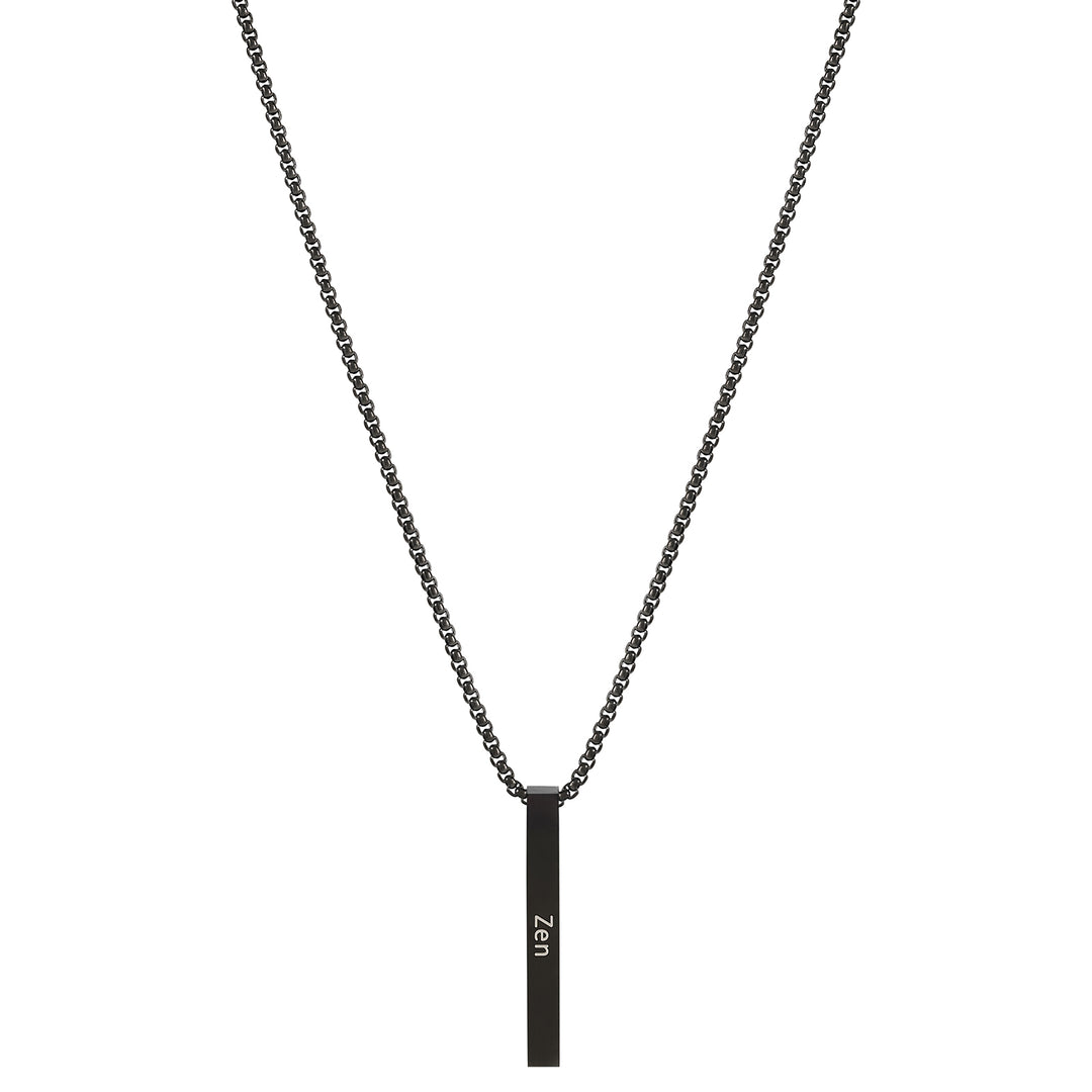 Zen Black Men's Bar Mantra Necklace