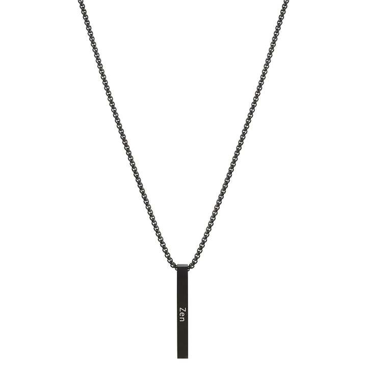 Zen Black Men's Bar Mantra Necklace