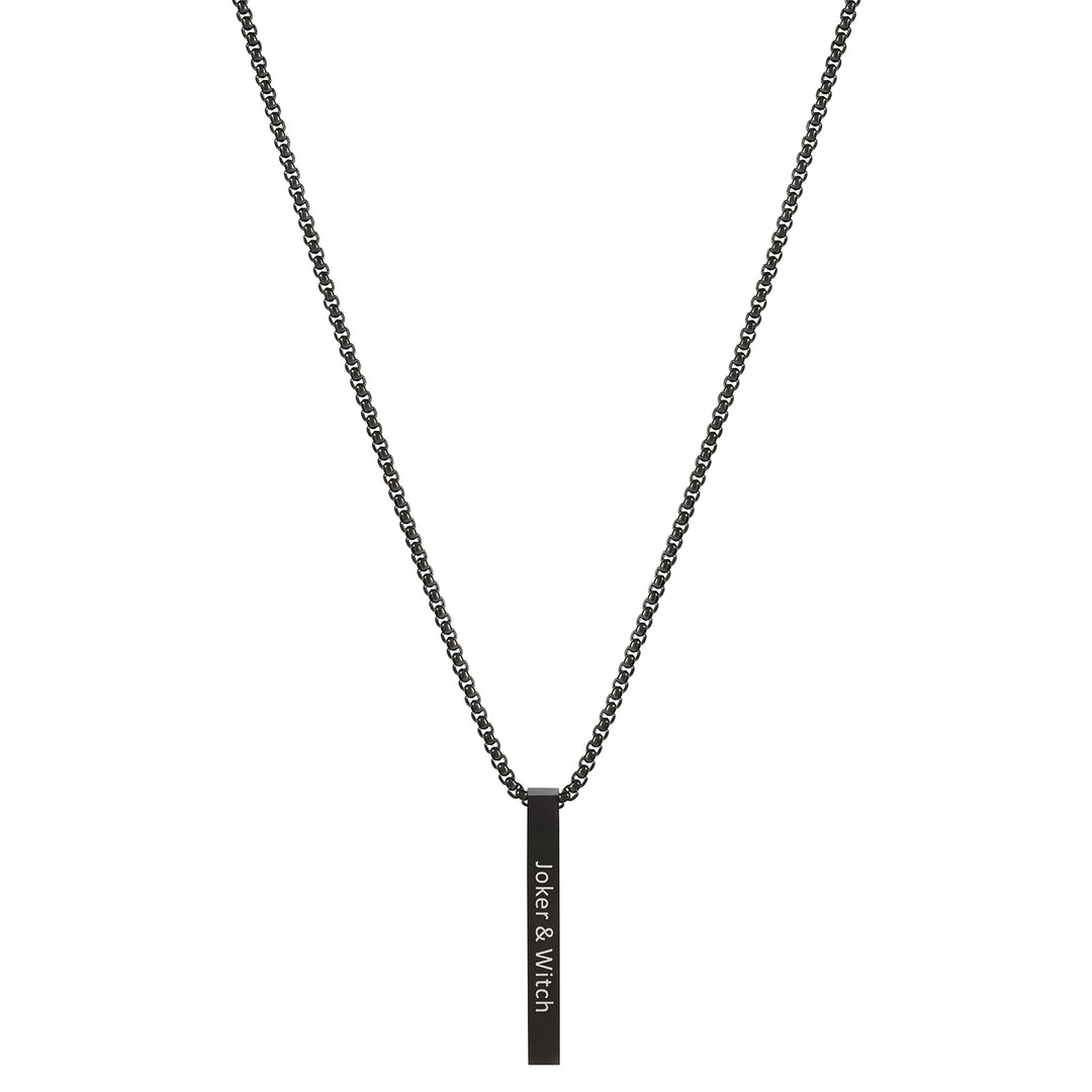 Joker & Witch Black Men's Bar Mantra Necklace