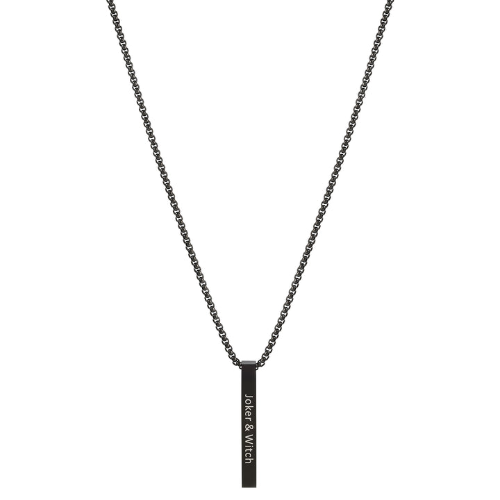 Joker & Witch Black Men's Bar Mantra Necklace