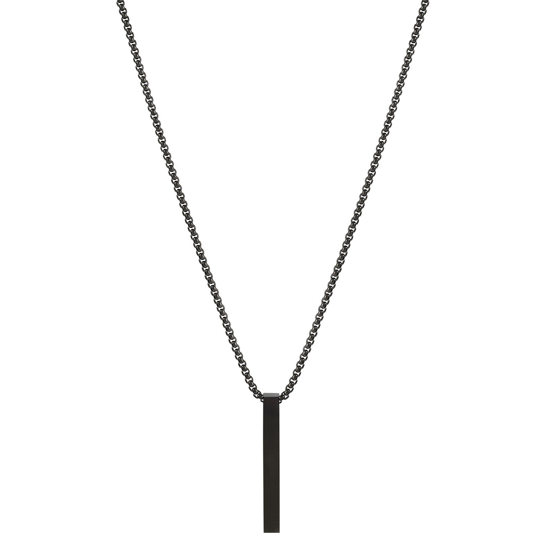 Minimal Black Men's Bar Mantra Necklace