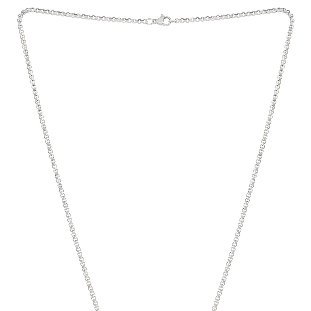 Minimal Silver Men's Square Tag Mantra Necklace
