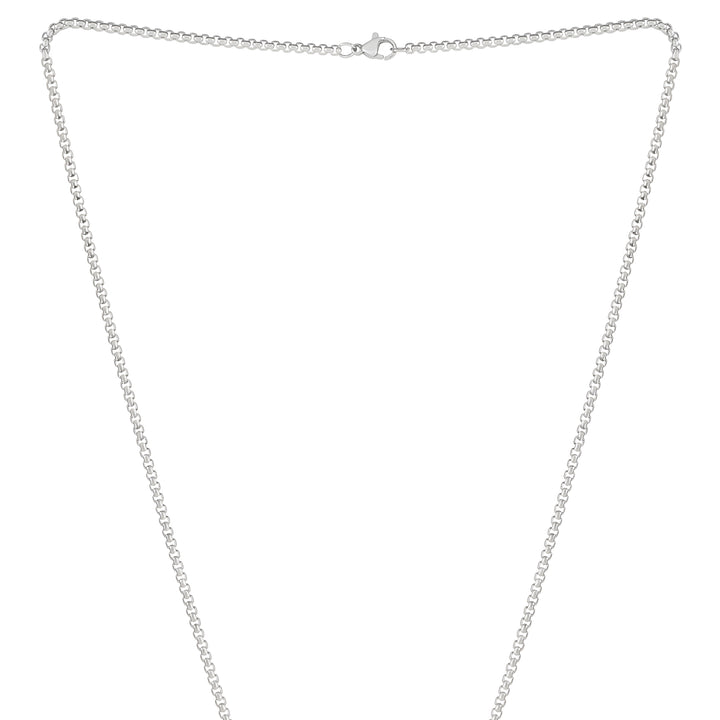 Minimal Silver Men's Square Tag Mantra Necklace