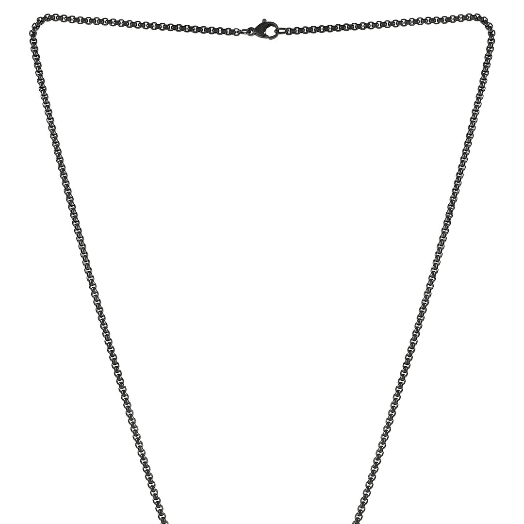 Minimal Black Men's Square Tag Mantra Necklace
