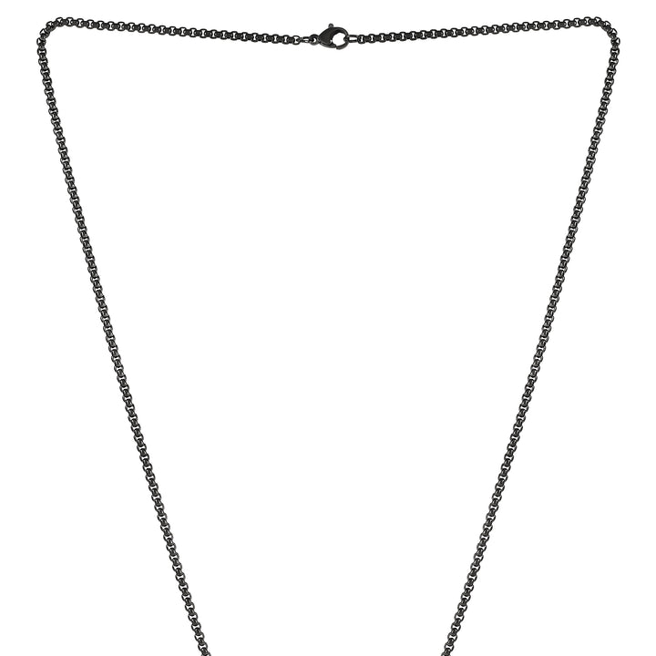 Minimal Black Men's Square Tag Mantra Necklace