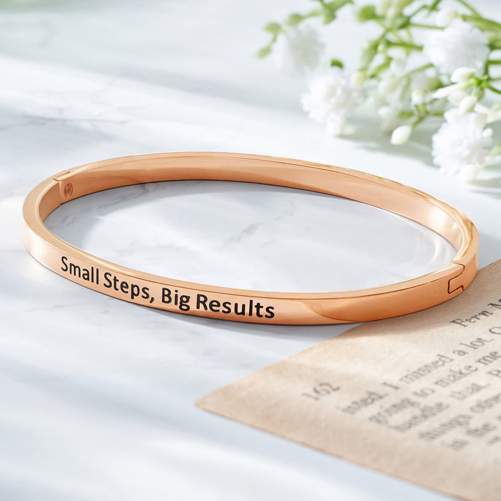 Small Steps, Big Results Rose Gold Mantra Band