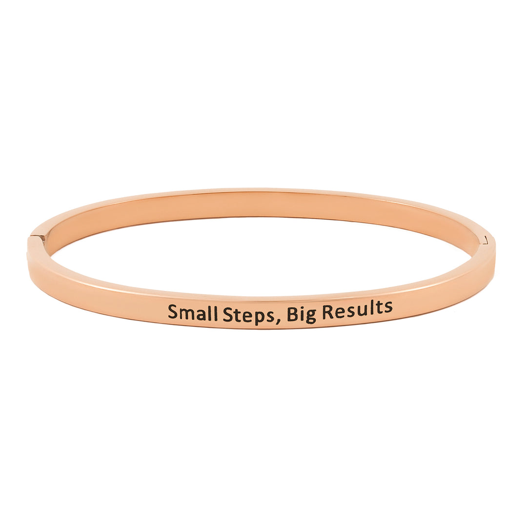 Small Steps, Big Results Rose Gold Mantra Band
