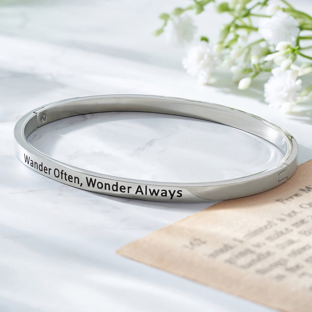 Wander Often, Wonder Always Silver Mantra Band