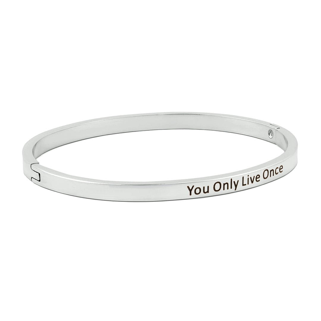 You Only Live Once Silver Mantra Band