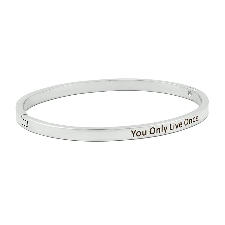 You Only Live Once Silver Mantra Band