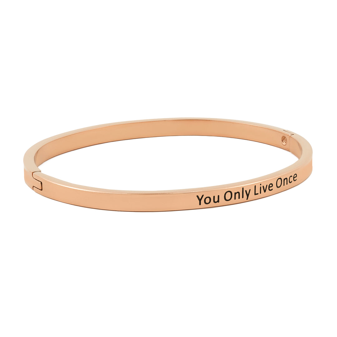 You Only Live Once Rose Gold Mantra Band