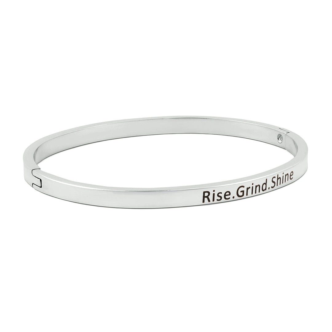 Rise.Grind.Shine Silver Mantra Band