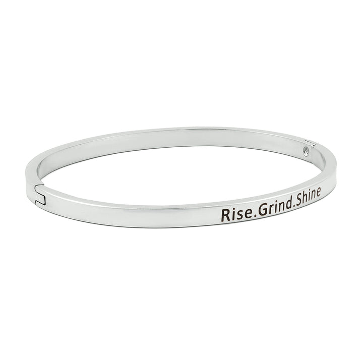 Rise.Grind.Shine Silver Mantra Band