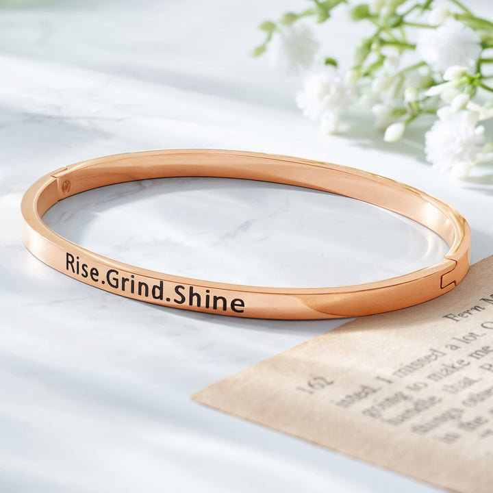 Rise.Grind.Shine Rose Gold Mantra Band