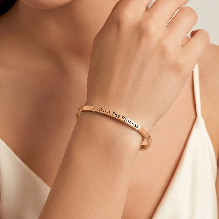 Trust The Process Rose Gold Mantra Band