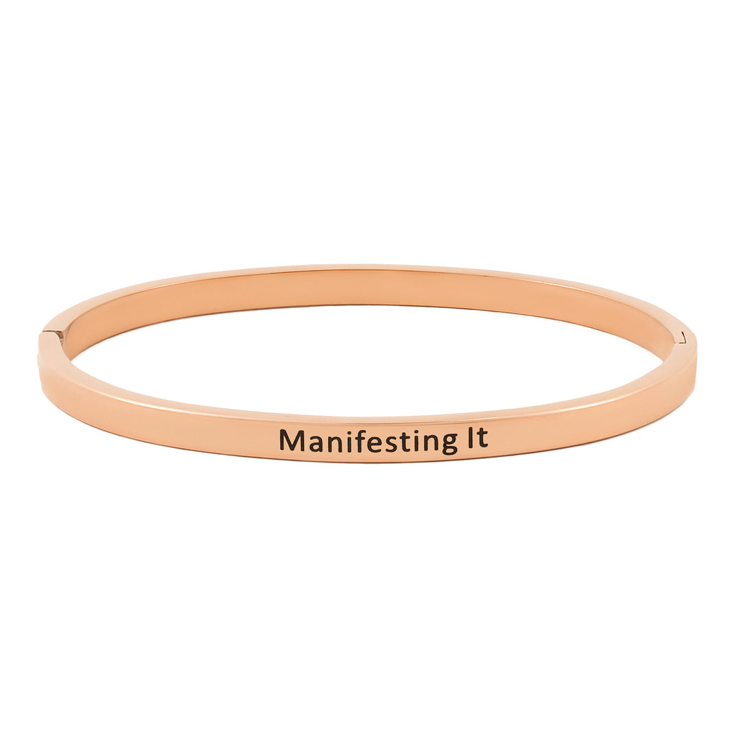 Manifesting It Rose Gold Mantra Band