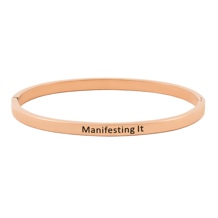 Manifesting It Rose Gold Mantra Band