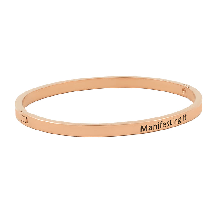 Manifesting It Rose Gold Mantra Band