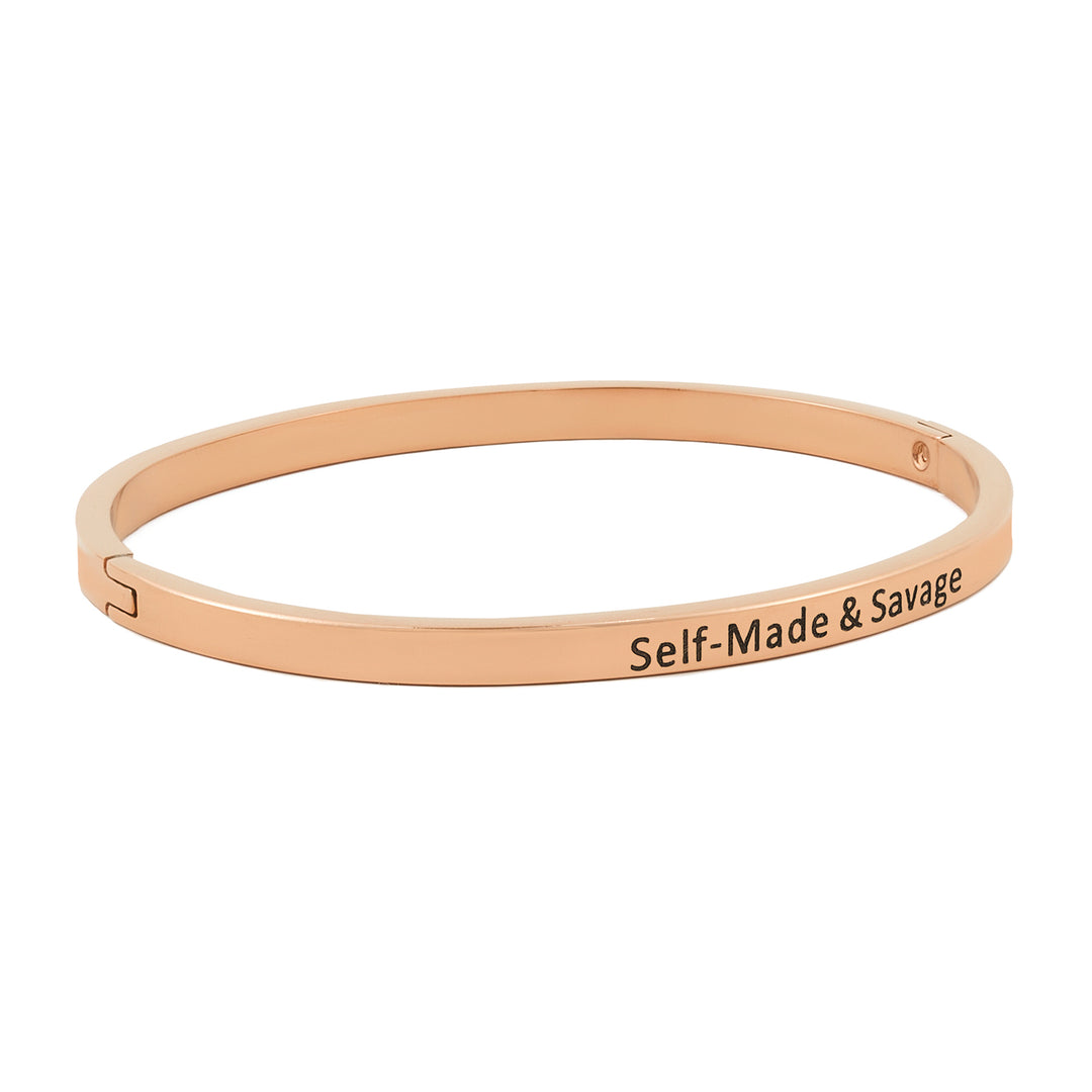 Self-Made & Savage Rose Gold Mantra Band