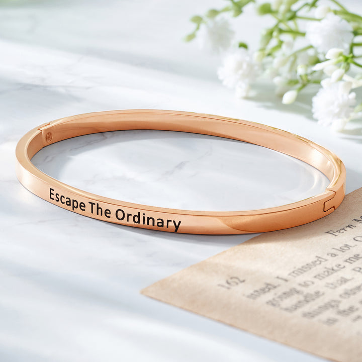 Escape The Ordinary Rose Gold Mantra Band