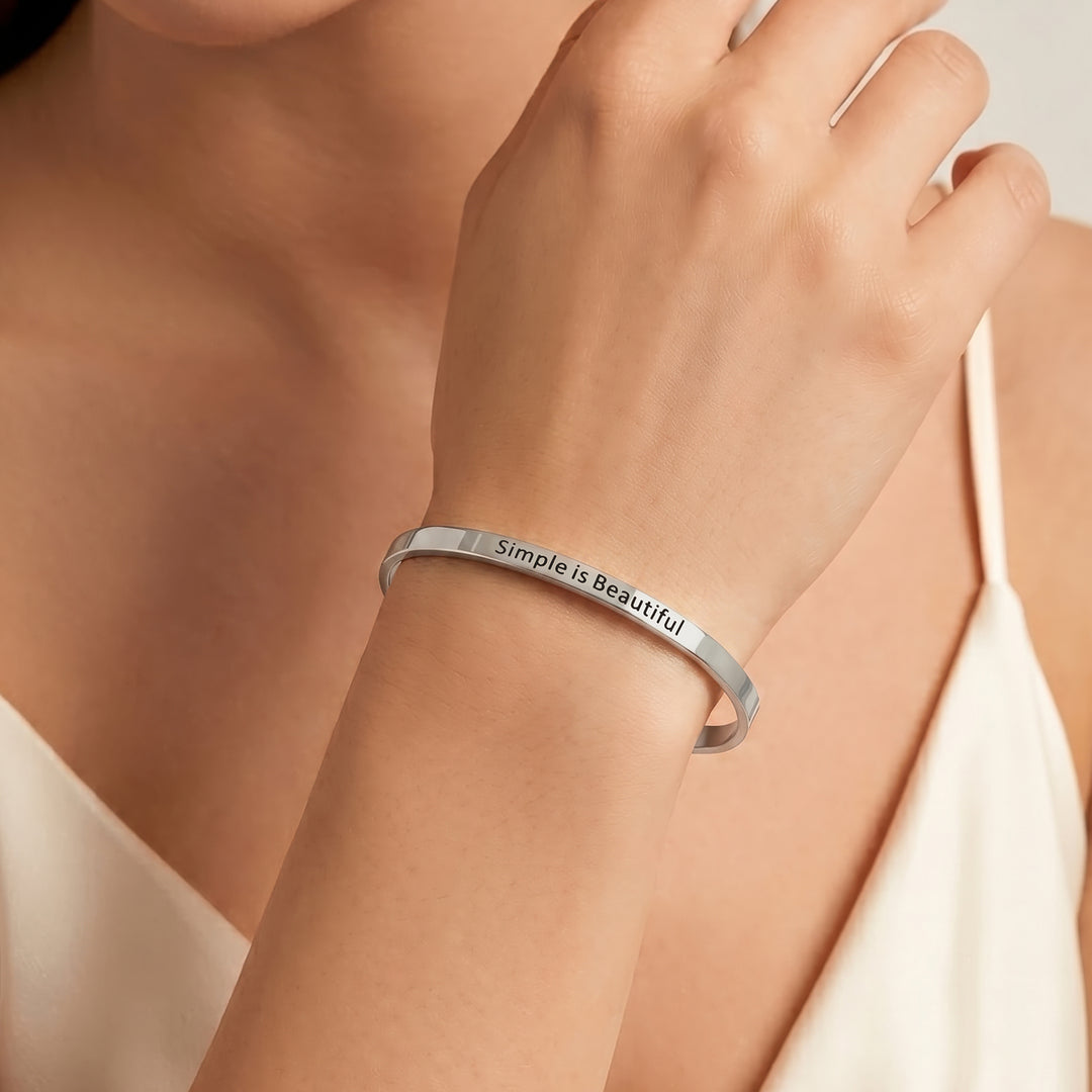 Simple is Beautiful Silver Mantra Band