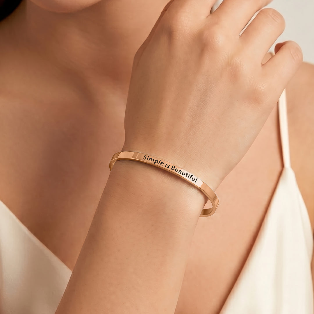 Simple is Beautiful Rose Gold Mantra Band