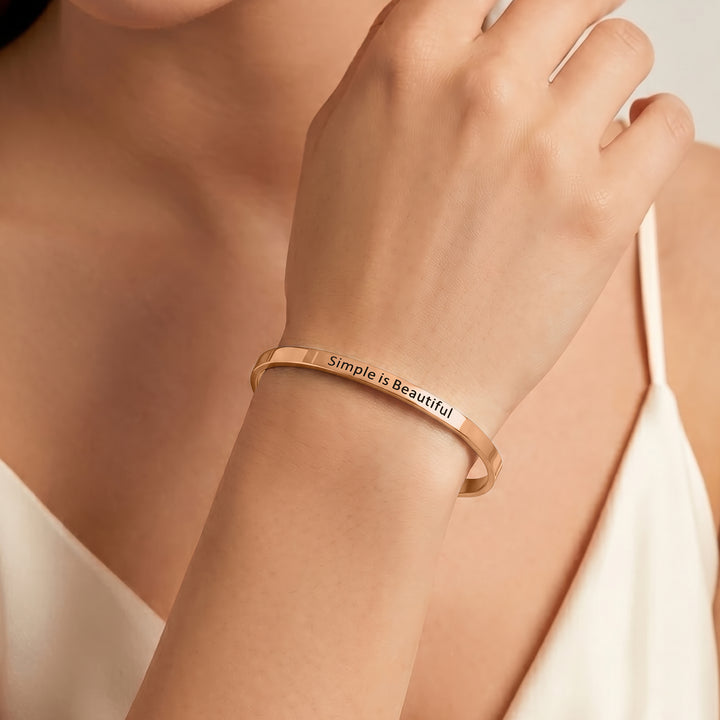 Simple is Beautiful Rose Gold Mantra Band