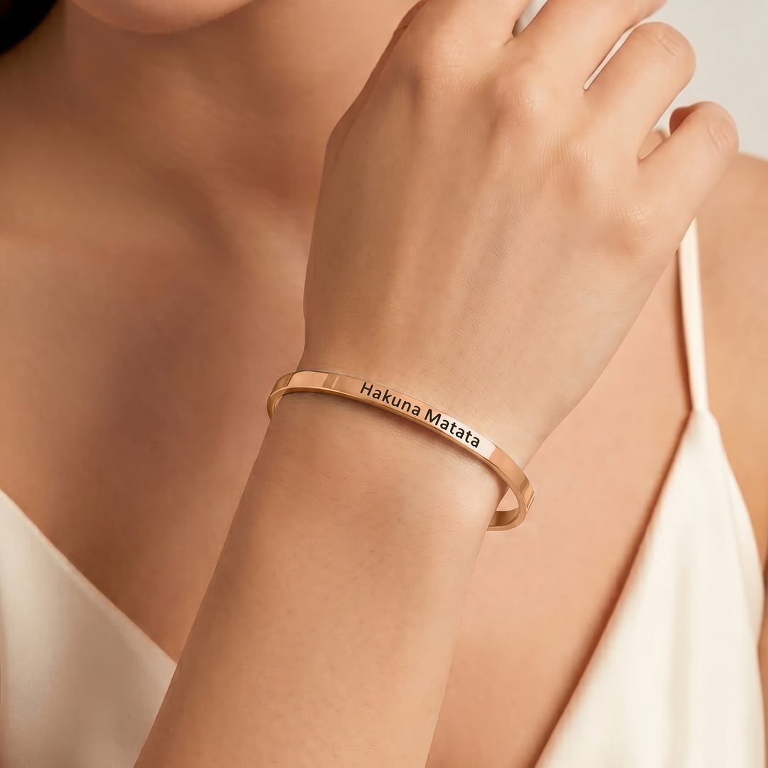 Hakuna Matata Rose Gold Mantra Band