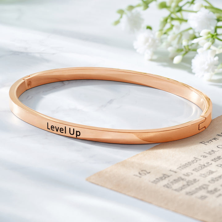 Level Up Rose Gold Mantra Band