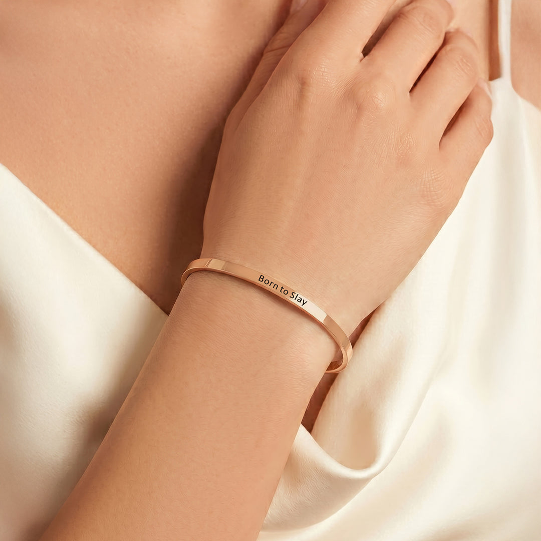 Born to Slay Rose Gold Mantra Band