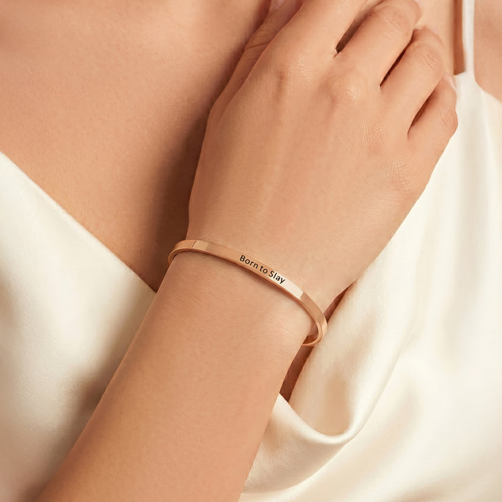 Born to Slay Rose Gold Mantra Band