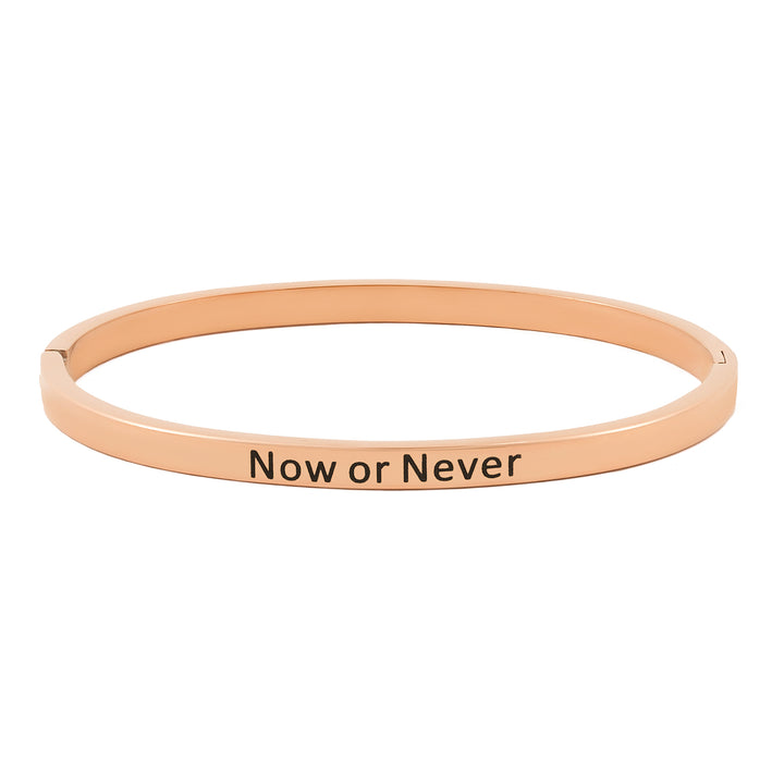Now or Never Rose Gold Mantra Band