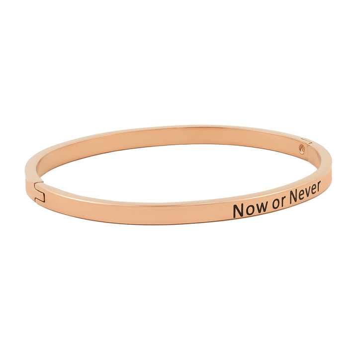Now or Never Rose Gold Mantra Band
